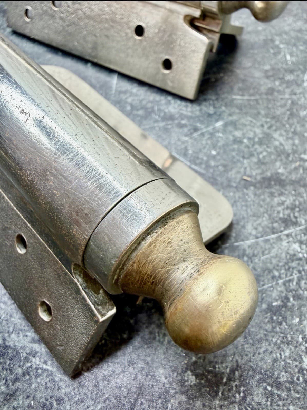 Vintage Chicago Triplex Spring Hinges Copper Finish 4x3.4 Double Action Pair - Thumbnail 3