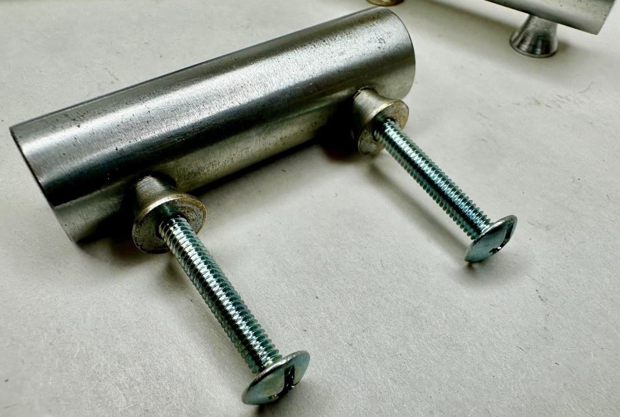Brushed Chrome Metal Bar Cabinet Pulls w/ Screws Set of 6 – 1.5” Centers - Thumbnail 7