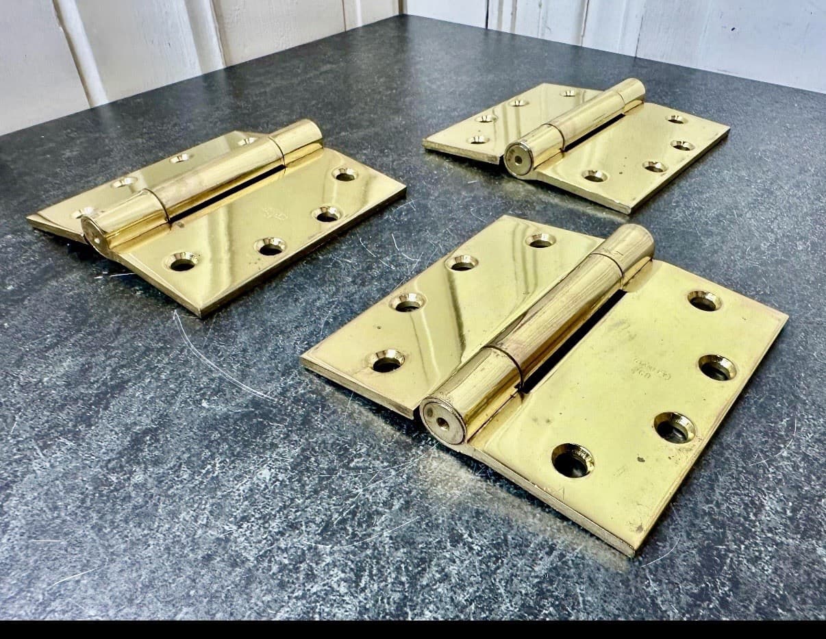 Set of 3 Stanley Commercial Architectural Hardware 4.5" x 4.5" Door Hinges NOS - Thumbnail 3