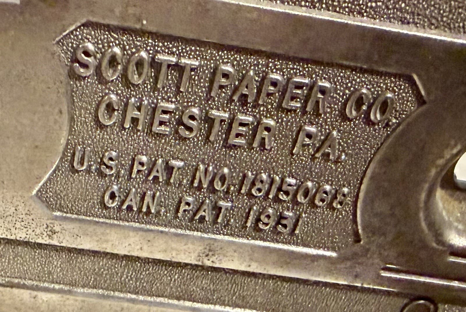 Vintage 1931 Scott Paper Co Art Deco Toilet Paper Holder Aluminum Chester PA - Thumbnail 11