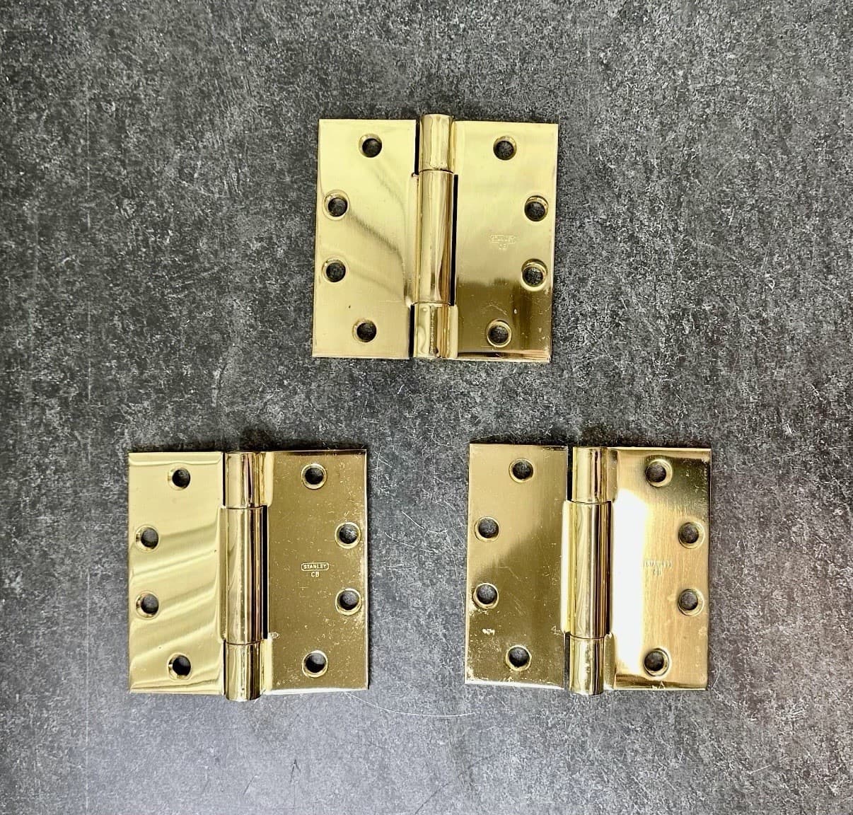Set of 3 Stanley Commercial Architectural Hardware 4.5" x 4.5" Door Hinges NOS - Thumbnail 2