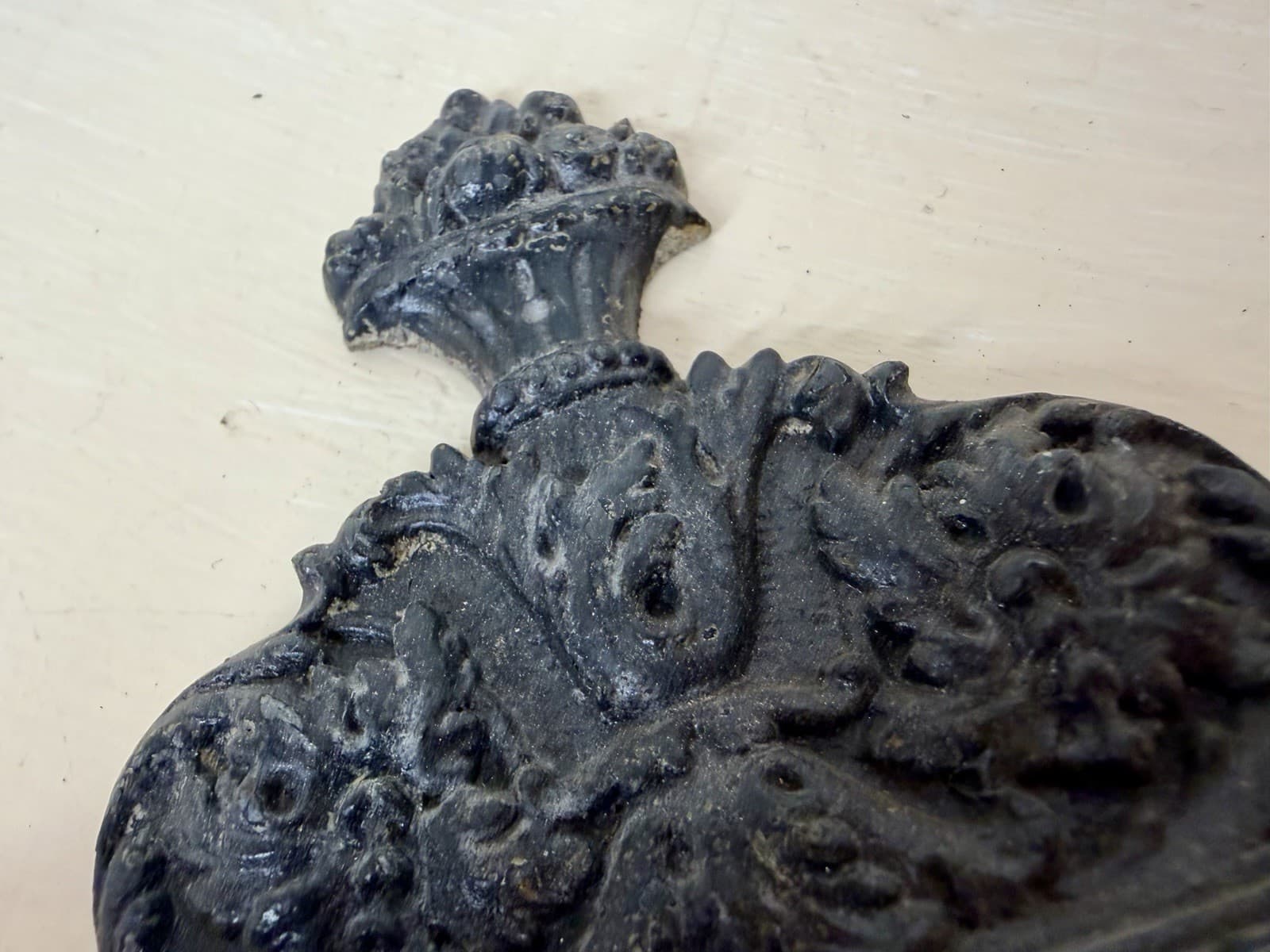 Yale & Towne Cast Iron Door Backplate Escutcheon 15.5" Victoriana - Thumbnail 2