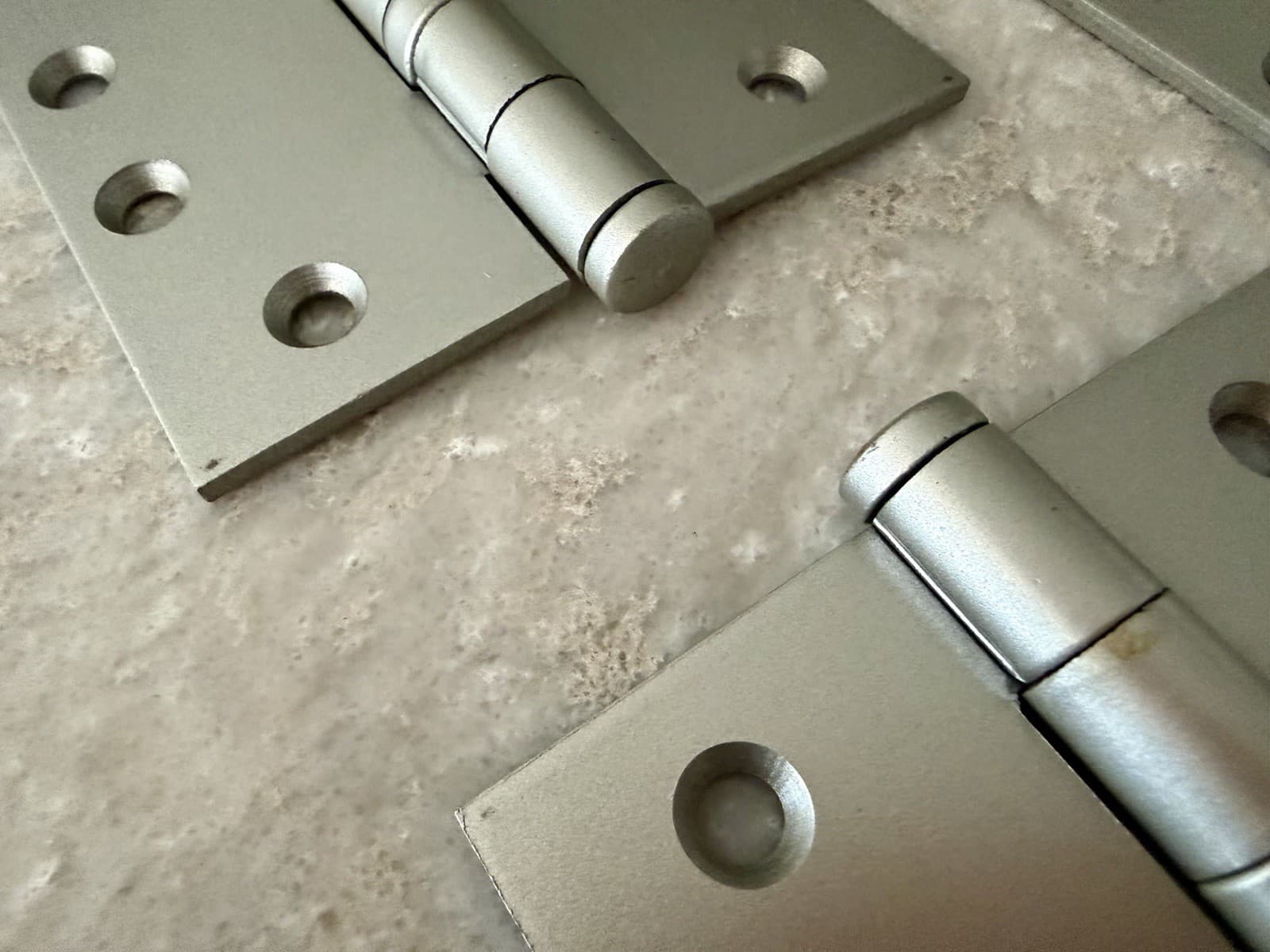 National MFG Co 4” x 4” Steel Door Hinges NOS Satin Finish Set of 3 - Thumbnail 3