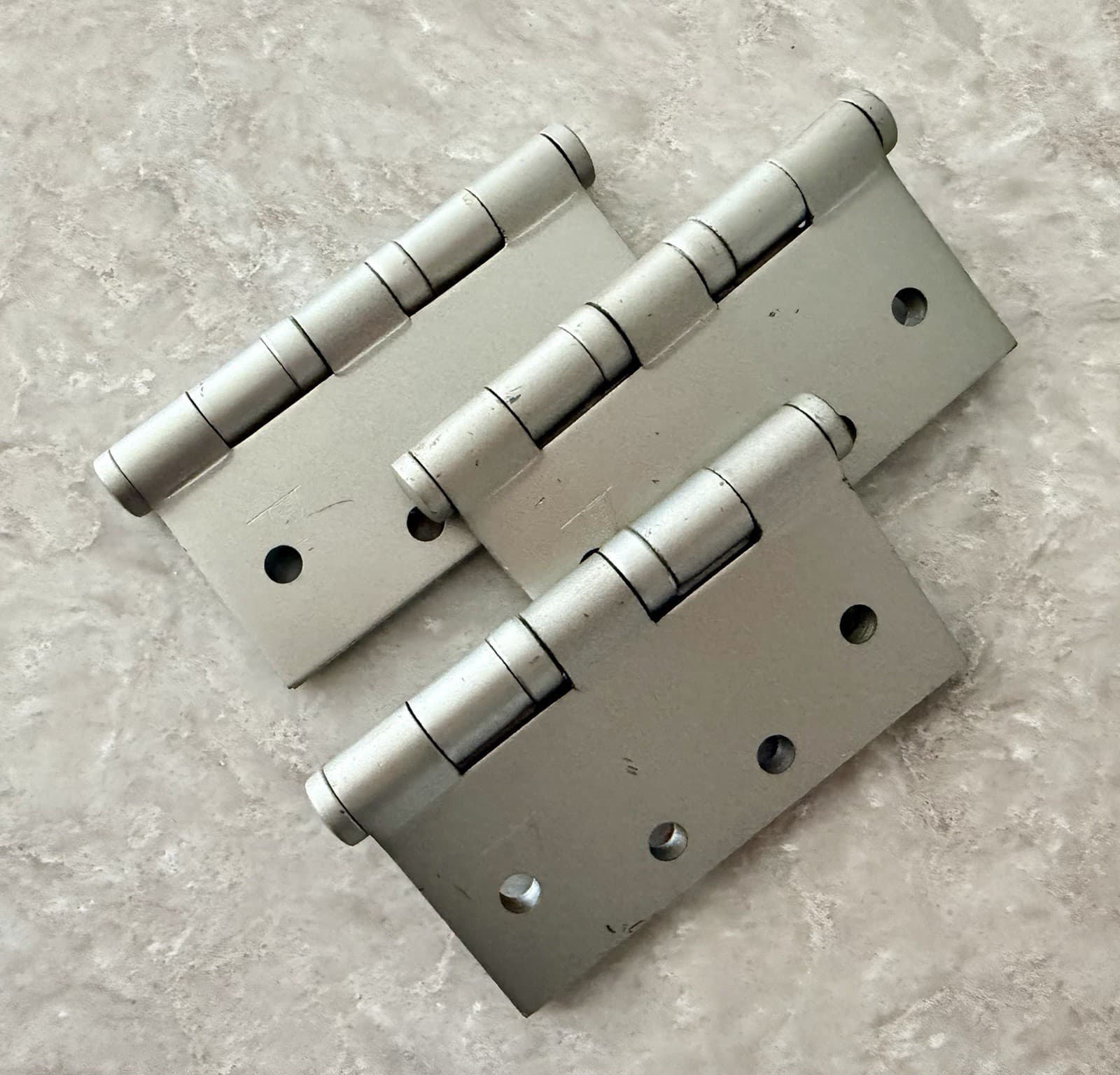National MFG Co 4” x 4” Steel Door Hinges NOS Satin Finish Set of 3 - Thumbnail 7