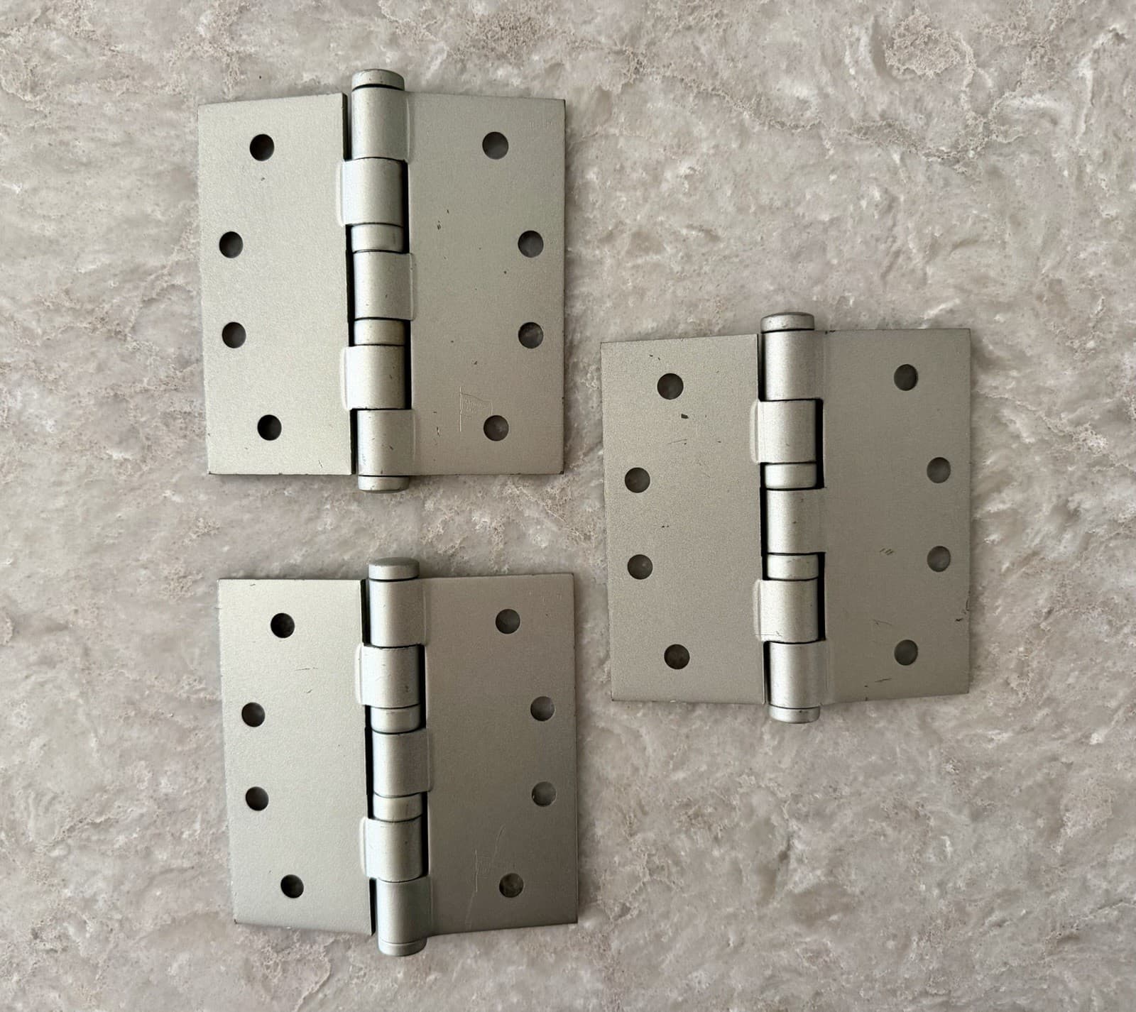 National MFG Co 4” x 4” Steel Door Hinges NOS Satin Finish Set of 3 - Thumbnail 5