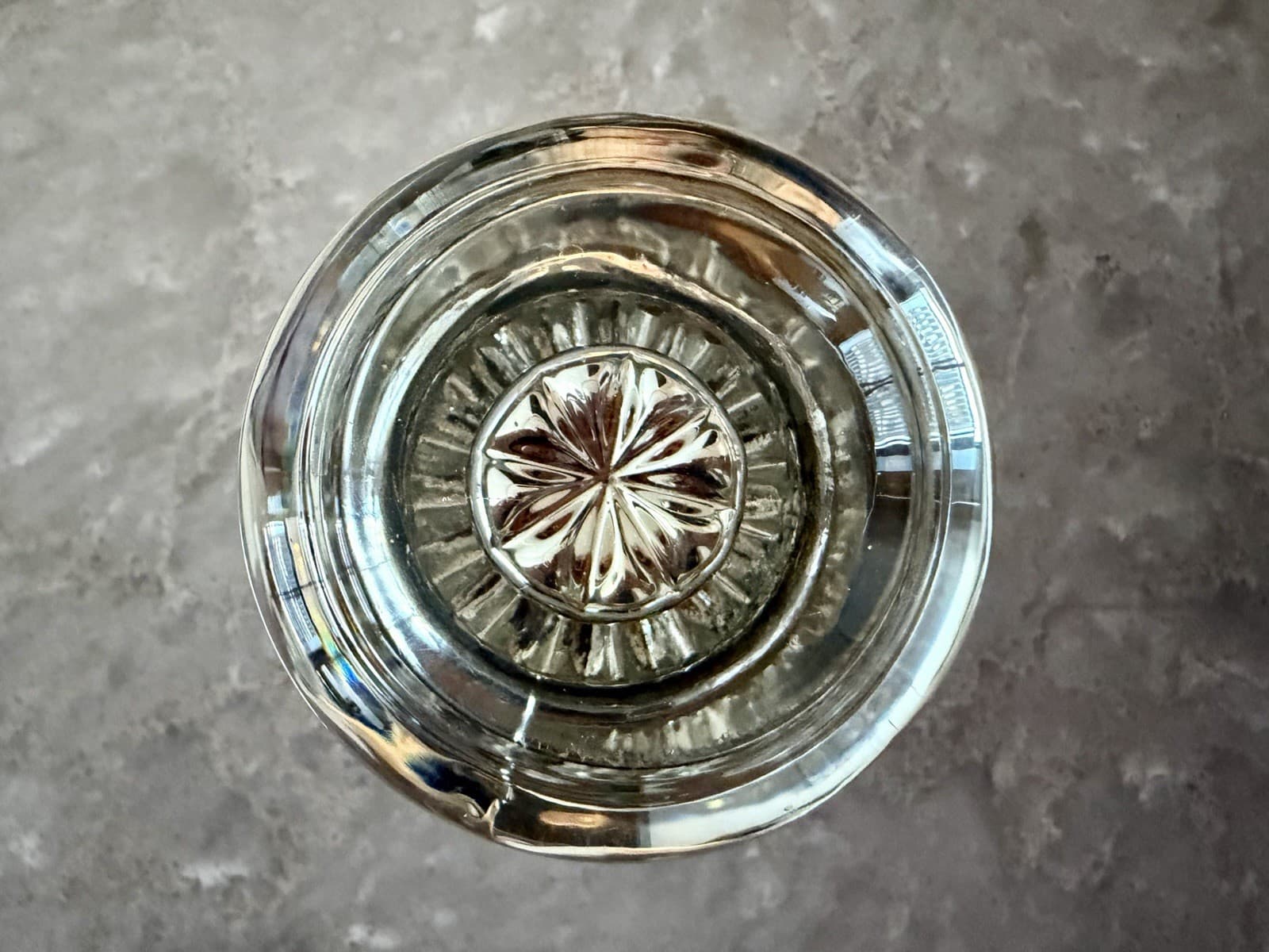 Antique Clear Glass Door Knob w Brass Collar & Threaded Spindle - Thumbnail 3