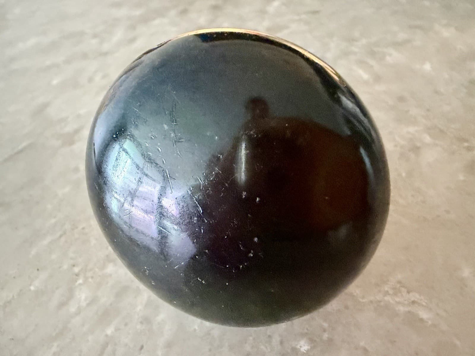 Antique Dark Brown Porcelain Door Knob Cast Iron Collar Adjustable Post - Thumbnail 3