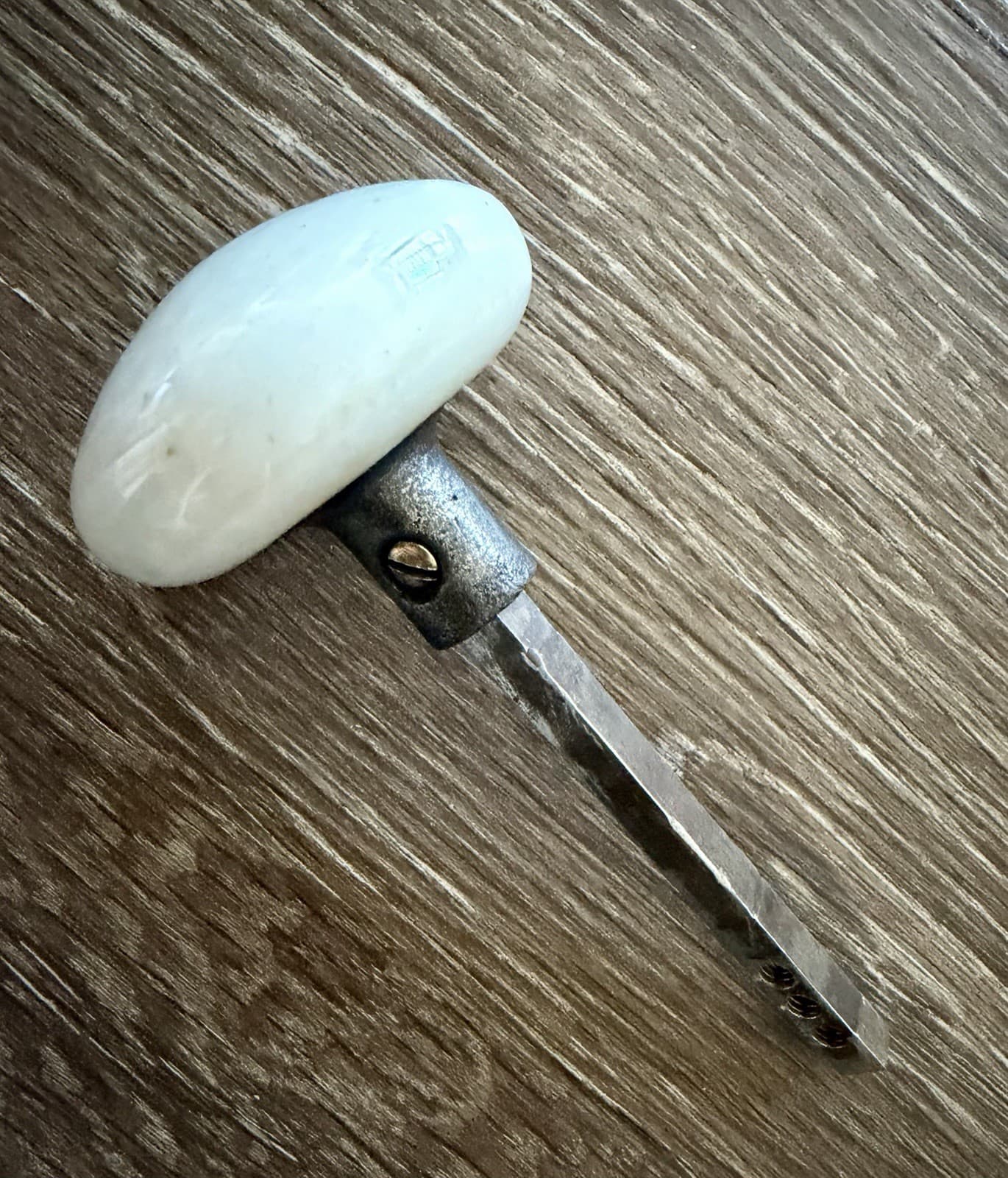Antique White Porcelain Door Knob w/ Steel Post 2.25” Architectural Salvage - Thumbnail 9