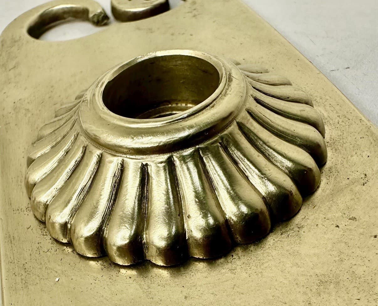 Antique P & F Corbin Brass Door Knob Set: Radially Fluted Design - Thumbnail 9