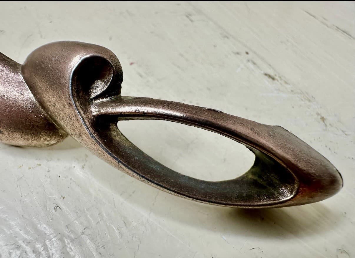 Vintage Cast Metal Cabinet Drawer Pulls Set of 2 Mid Century Modern - Thumbnail 4