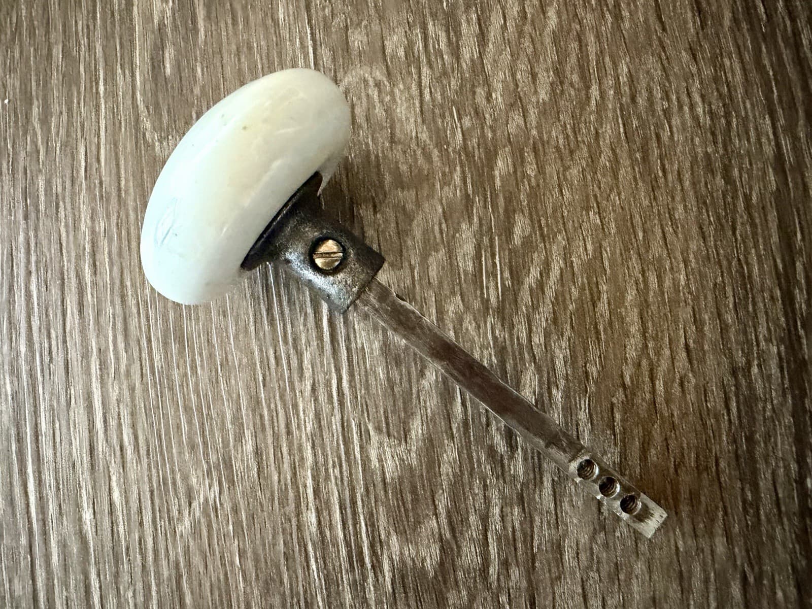 Antique White Porcelain Door Knob w/ Steel Post 2.25” Architectural Salvage - Thumbnail 6