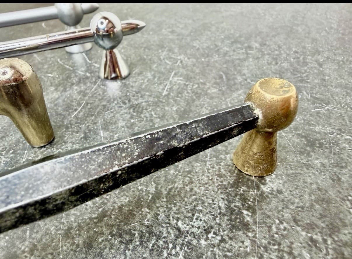 Vintage Drawer Pull Set Mixed Metal Cabinet Handles MCM Brass Chrome Lot - Thumbnail 5