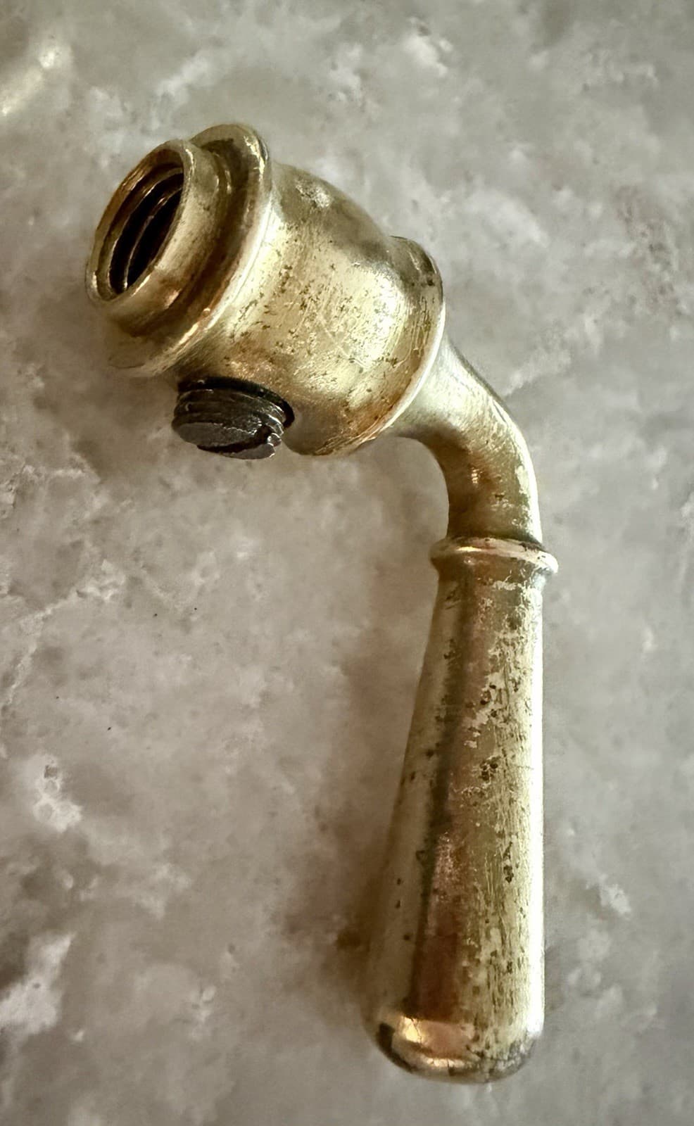 Vintage Polished Brass Door Knob Lever Set Rosettes Latch Strike Plate - Thumbnail 6