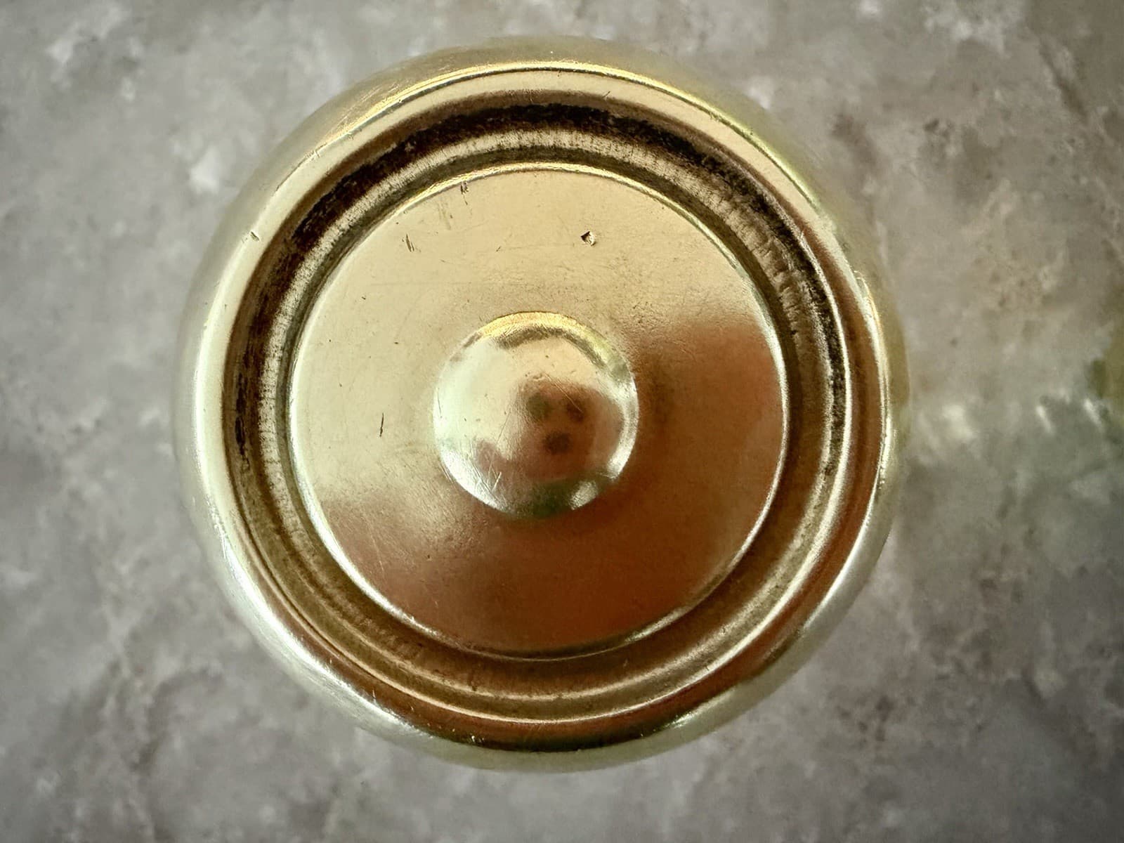 Vintage Brass Round Door Knob Set w/ Rosettes & Spindle Polished - Thumbnail 5