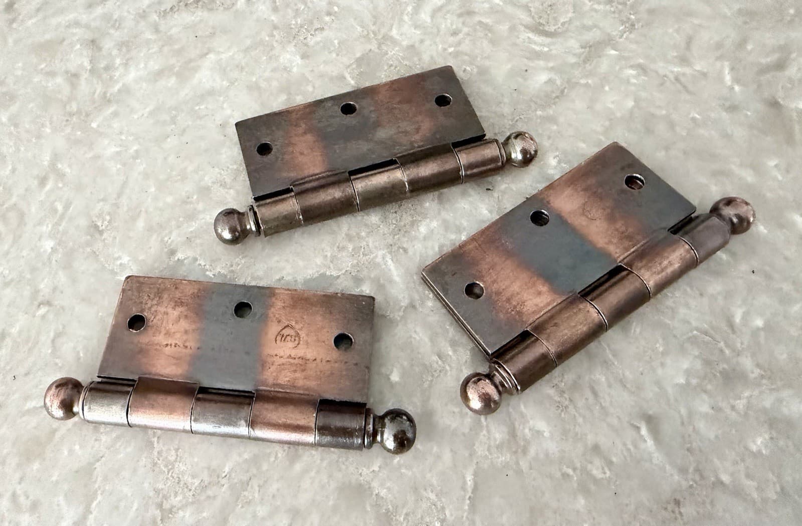 3 Stanley SW Sweetheart 3.5x3.5 Ball Tip Steel Door Hinges Copper Finish - Thumbnail 9