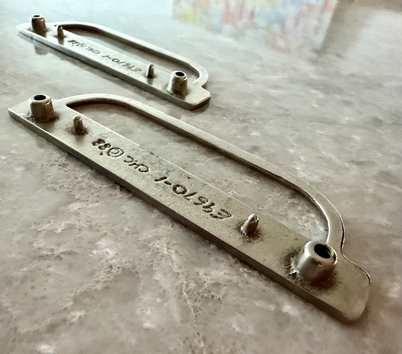 Set of 3 Vintage Art Deco Brass Cabinet Drawer Pulls 3.5” CTC CKC ©88 - Thumbnail 9