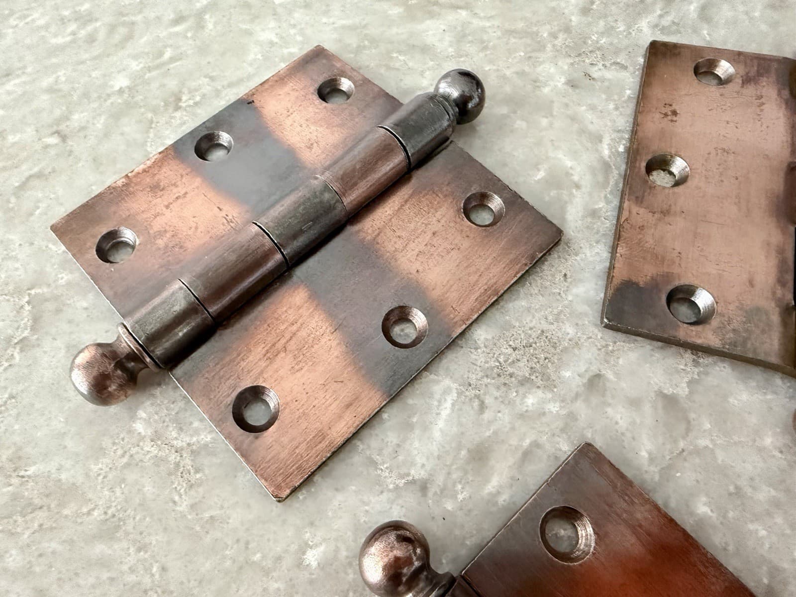3 Stanley SW Sweetheart 3.5x3.5 Ball Tip Steel Door Hinges Copper Finish - Thumbnail 3