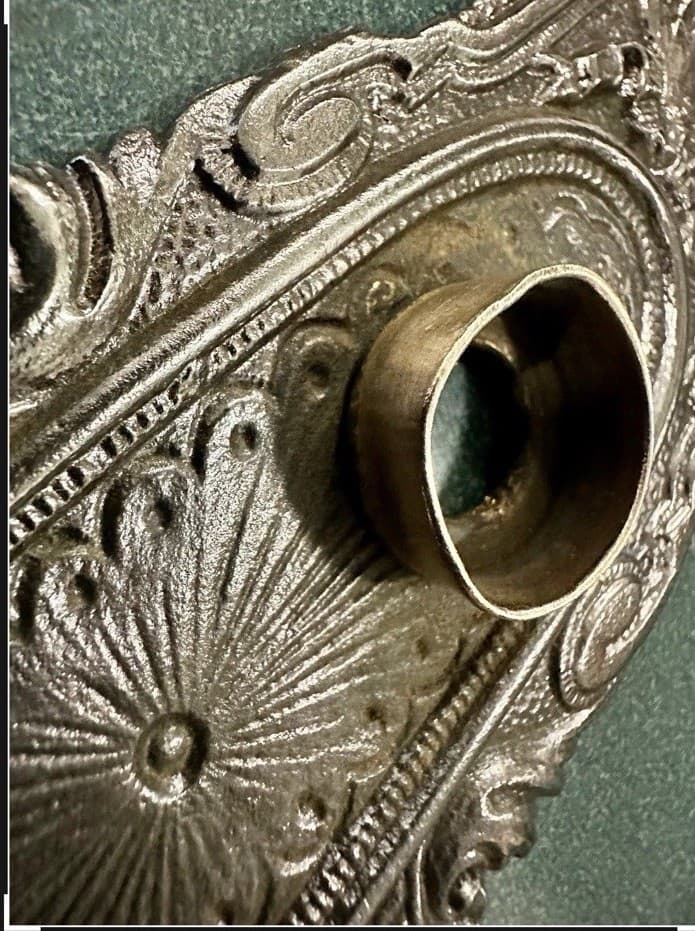 Antique Copper-Plated Cast Iron Door Plate - French Renaissance - Thumbnail 2