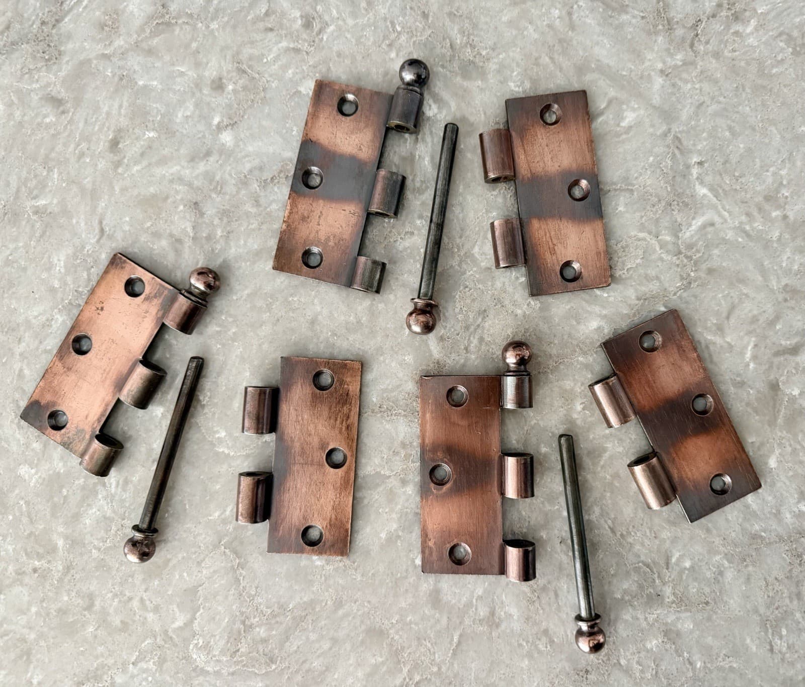 3 Stanley SW Sweetheart 3.5x3.5 Ball Tip Steel Door Hinges Copper Finish - Thumbnail 11