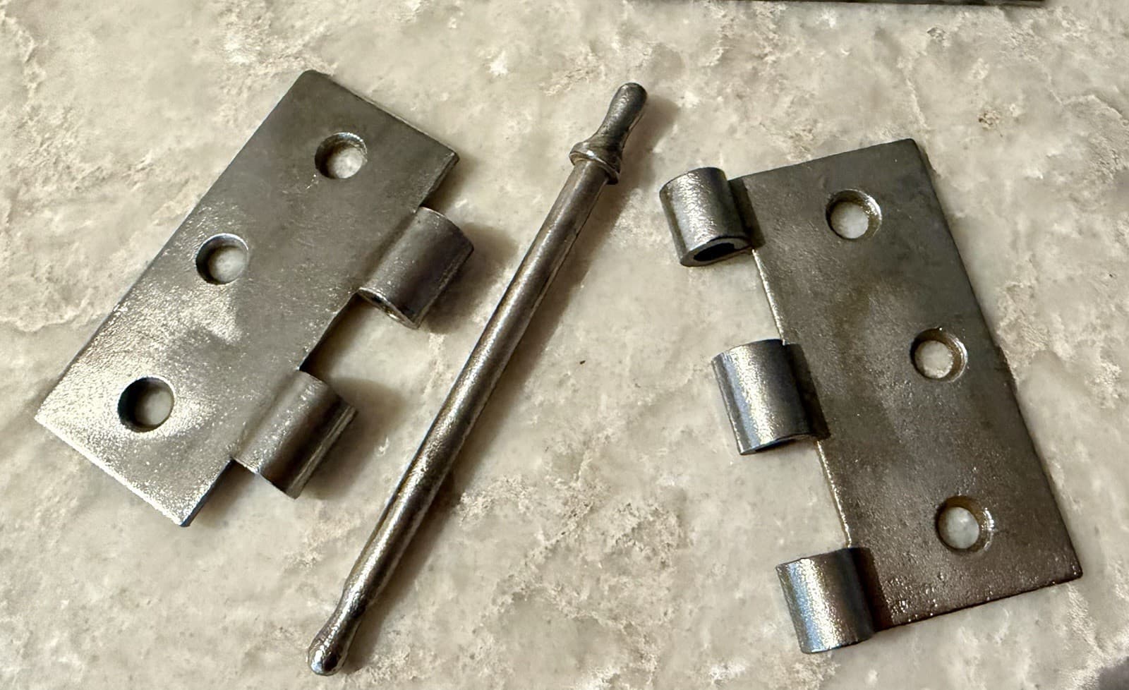 Antique Stanley SW Sweetheart 3”x3”Cast Iron Loose Pin Door Hinges Pair USA - Thumbnail 7