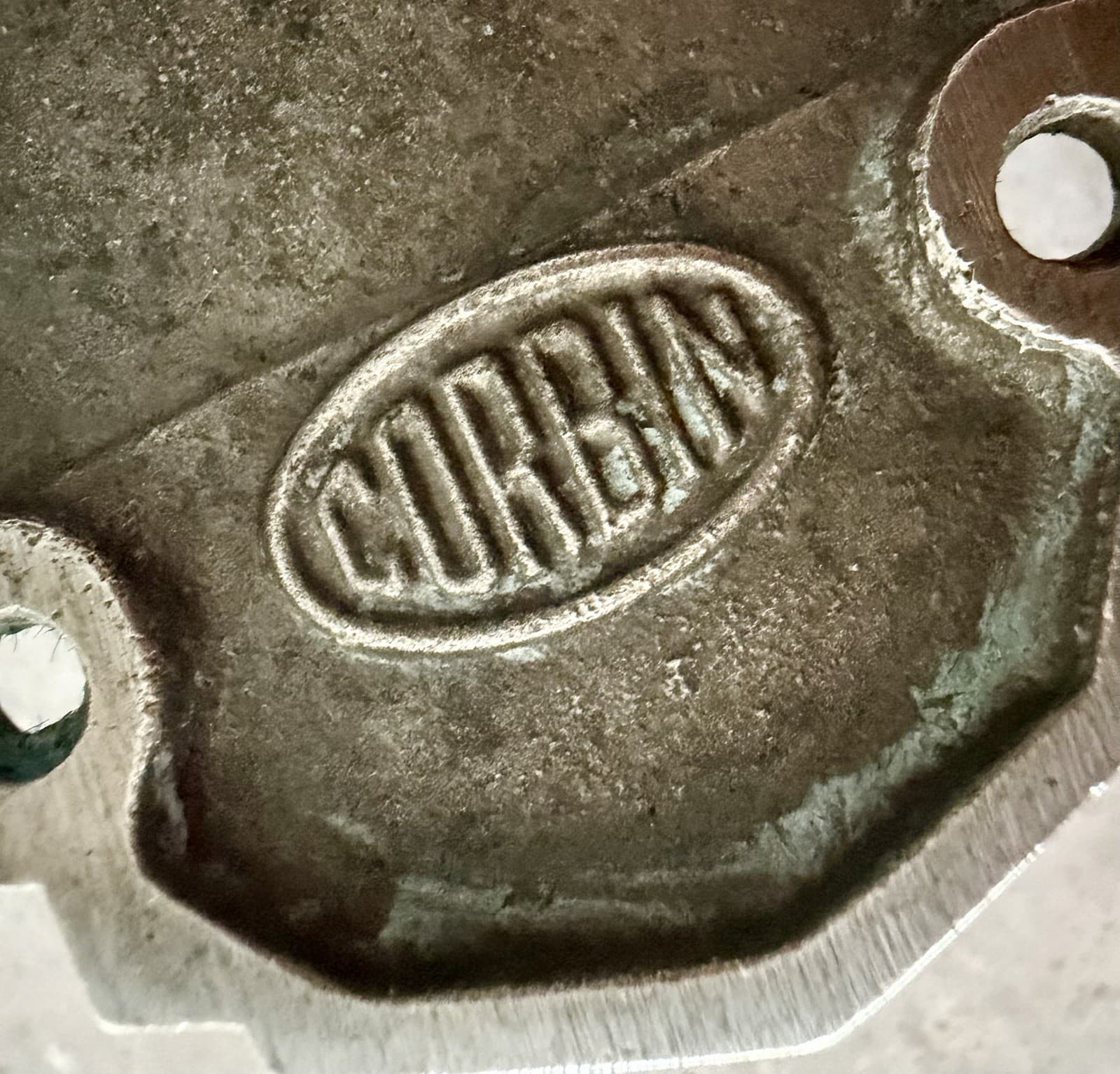 Vintage Corbin Art Deco Nickel Door Plate Escutcheon 8-3/4” 3” CTC - Thumbnail 10