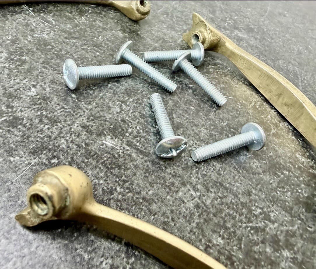 Set of 3 MCM Brass Drawer Pulls – Vintage. 3” Centers - Thumbnail 8