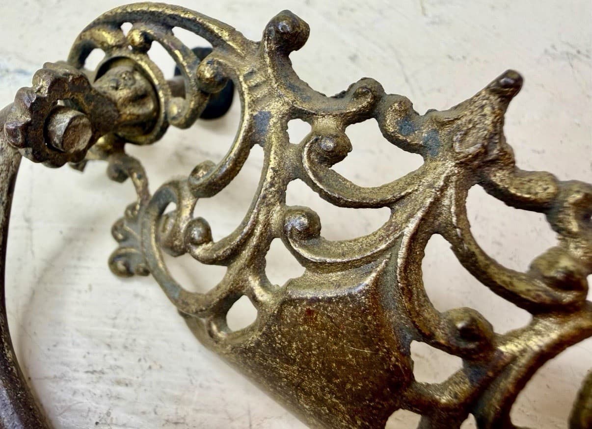 Antique Victorian Brass Drawer Pull Eastlake Ornate Bail Handle 3" Spread - Thumbnail 5