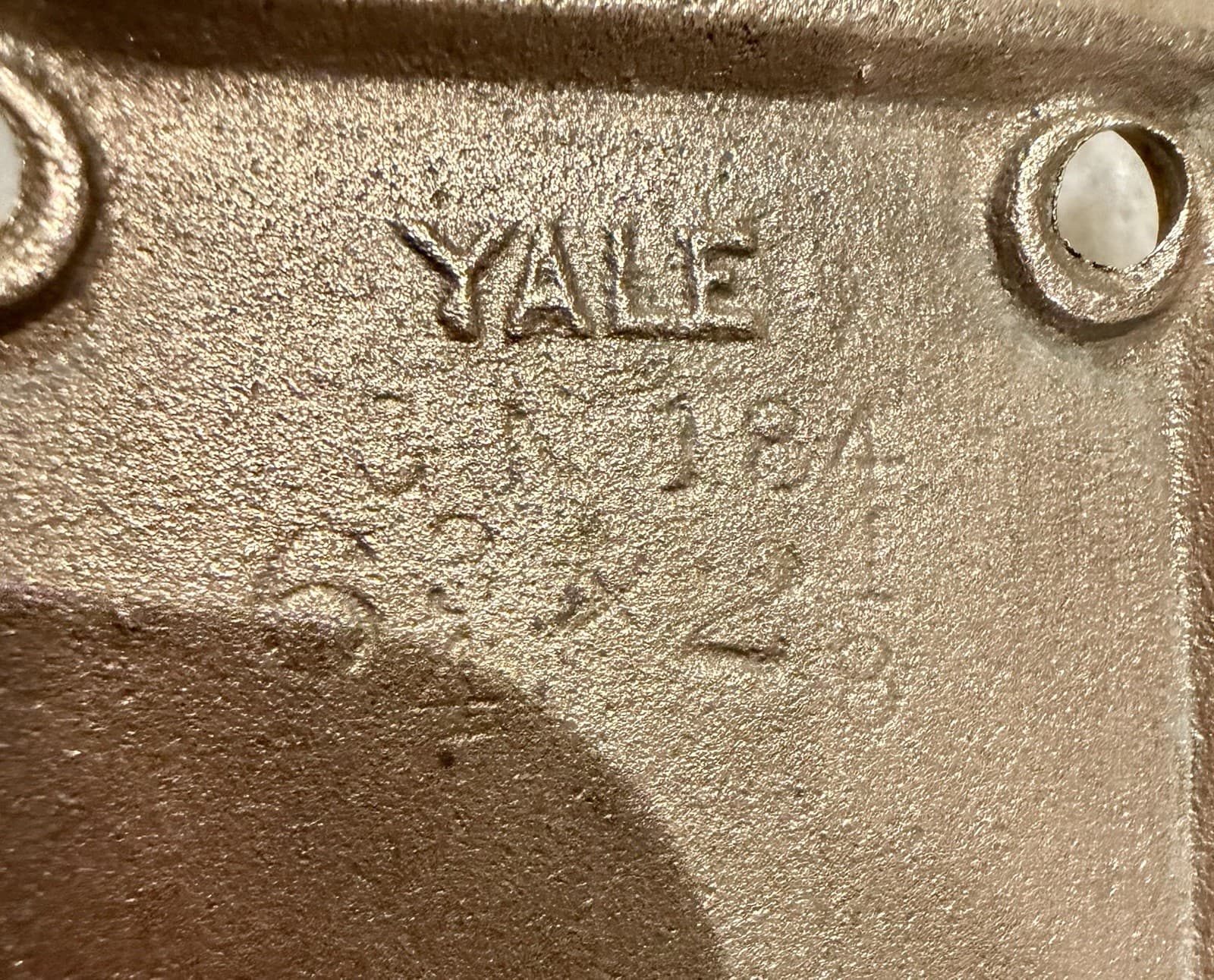 Vintage Yale Solid Brass Bathroom Thumb Turn Back Plate 6-3/4” x 2-1/8” - Thumbnail 9