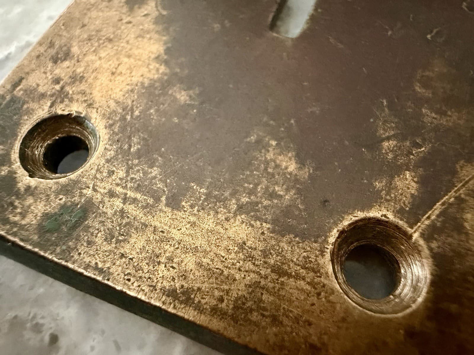 Vintage Sargent Brass Double Keyhole Door Plate Backplate 1-7/8 x 7-3/8 - Thumbnail 8