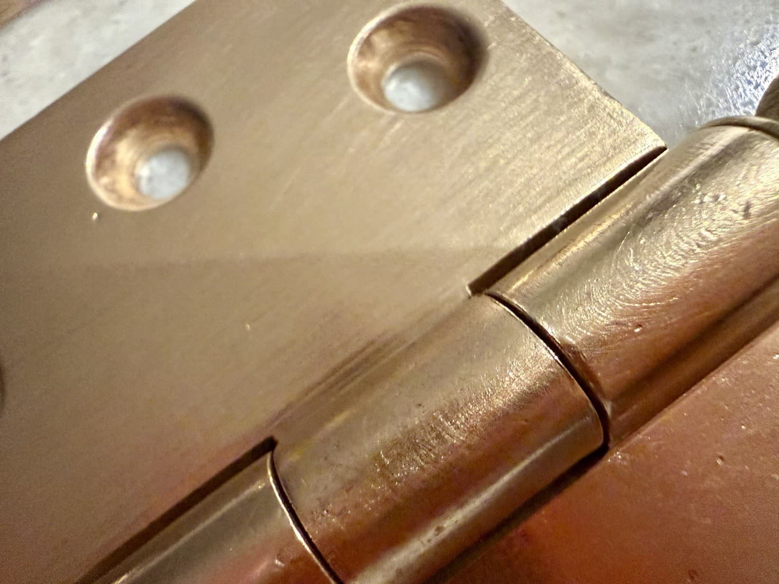 Vintage National Brass Mfg Solid Brass Ball Tip Door Hinges 3-1/2” Pair USA - Thumbnail 5