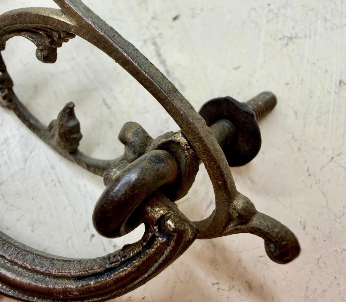 Antique Victorian Brass Drawer Pull Eastlake Style Ornate Bail Handle - Thumbnail 6