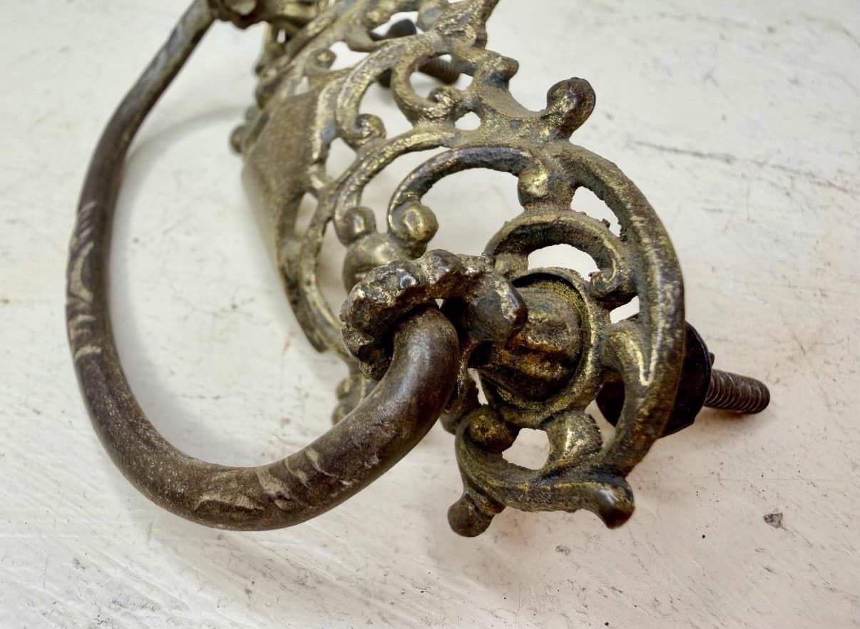 Antique Victorian Brass Drawer Pull Eastlake Ornate Bail Handle 3" Spread - Thumbnail 4