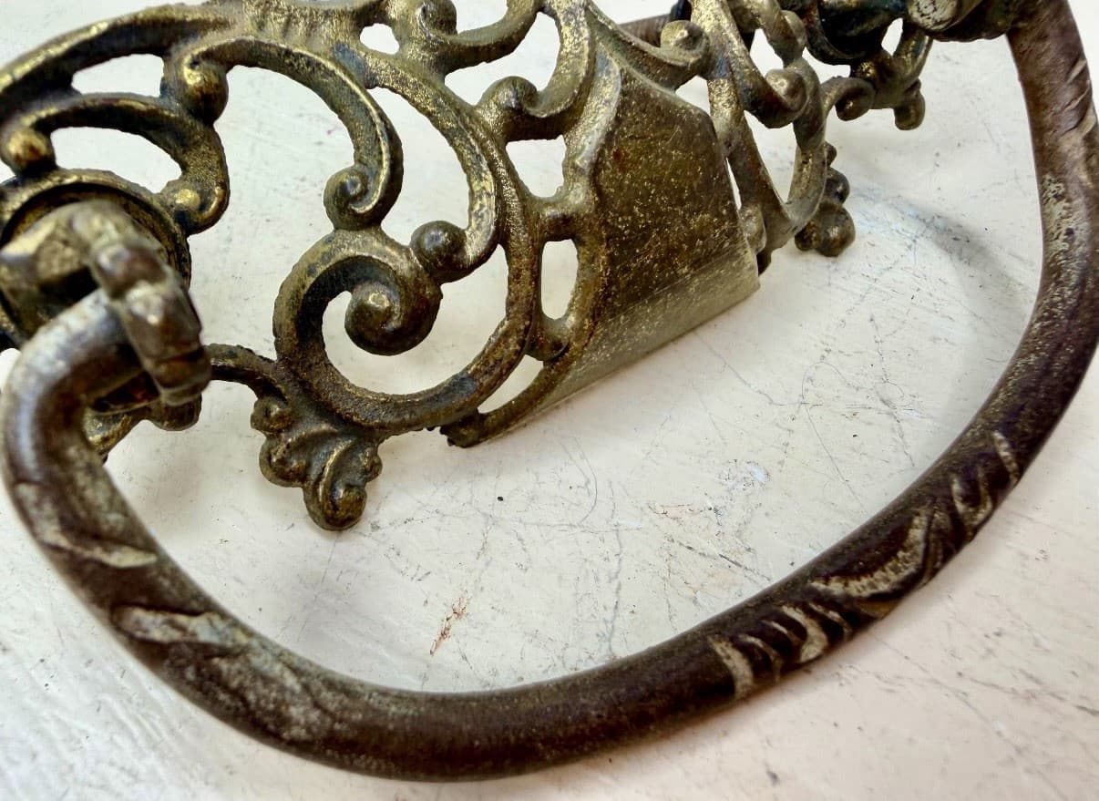 Antique Victorian Brass Drawer Pull Eastlake Ornate Bail Handle 3" Spread - Thumbnail 3