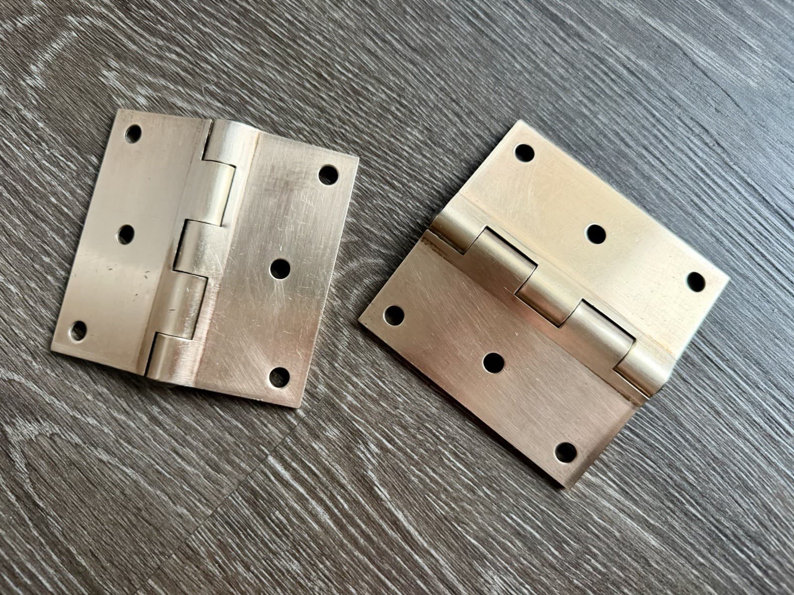 Pair McKinney Solid Brass 3.5” x 3.5” Full Mortise Door Hinges Satin Finish - Thumbnail 5