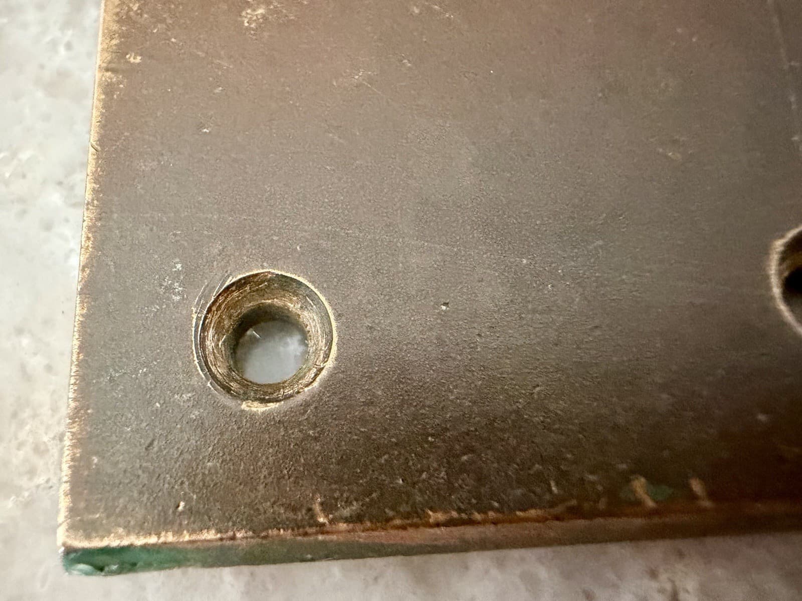 Vintage Sargent Brass Double Keyhole Door Plate Backplate 1-7/8 x 7-3/8 - Thumbnail 6