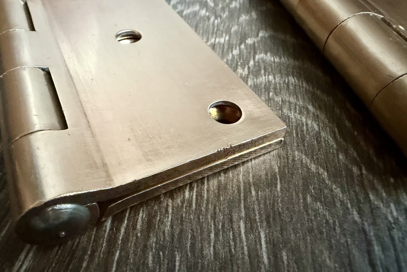 Pair McKinney Solid Brass 3.5” x 3.5” Full Mortise Door Hinges Satin Finish - Thumbnail 8