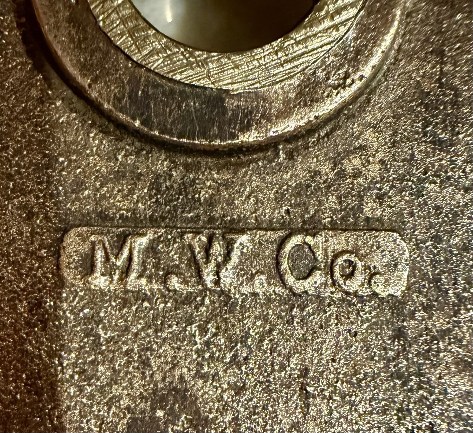 Antique M.W. Co. Solid Brass Door Back Plate Escutcheon Rope Border 9-1/4” - Thumbnail 12