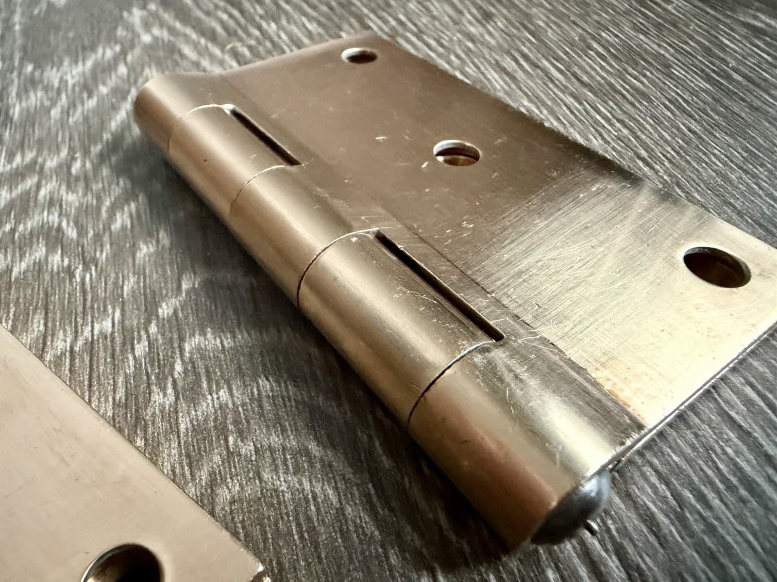 Pair McKinney Solid Brass 3.5” x 3.5” Full Mortise Door Hinges Satin Finish - Thumbnail 9
