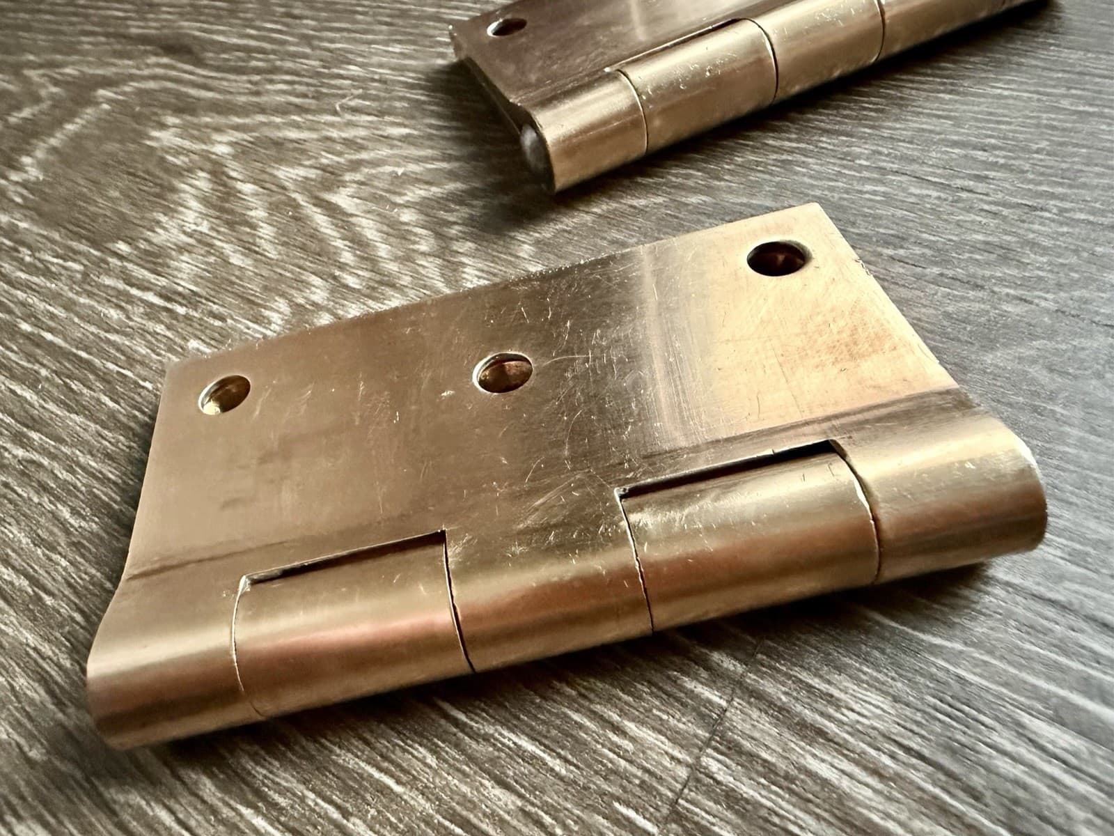 Pair McKinney Solid Brass 3.5” x 3.5” Full Mortise Door Hinges Satin Finish - Thumbnail 10