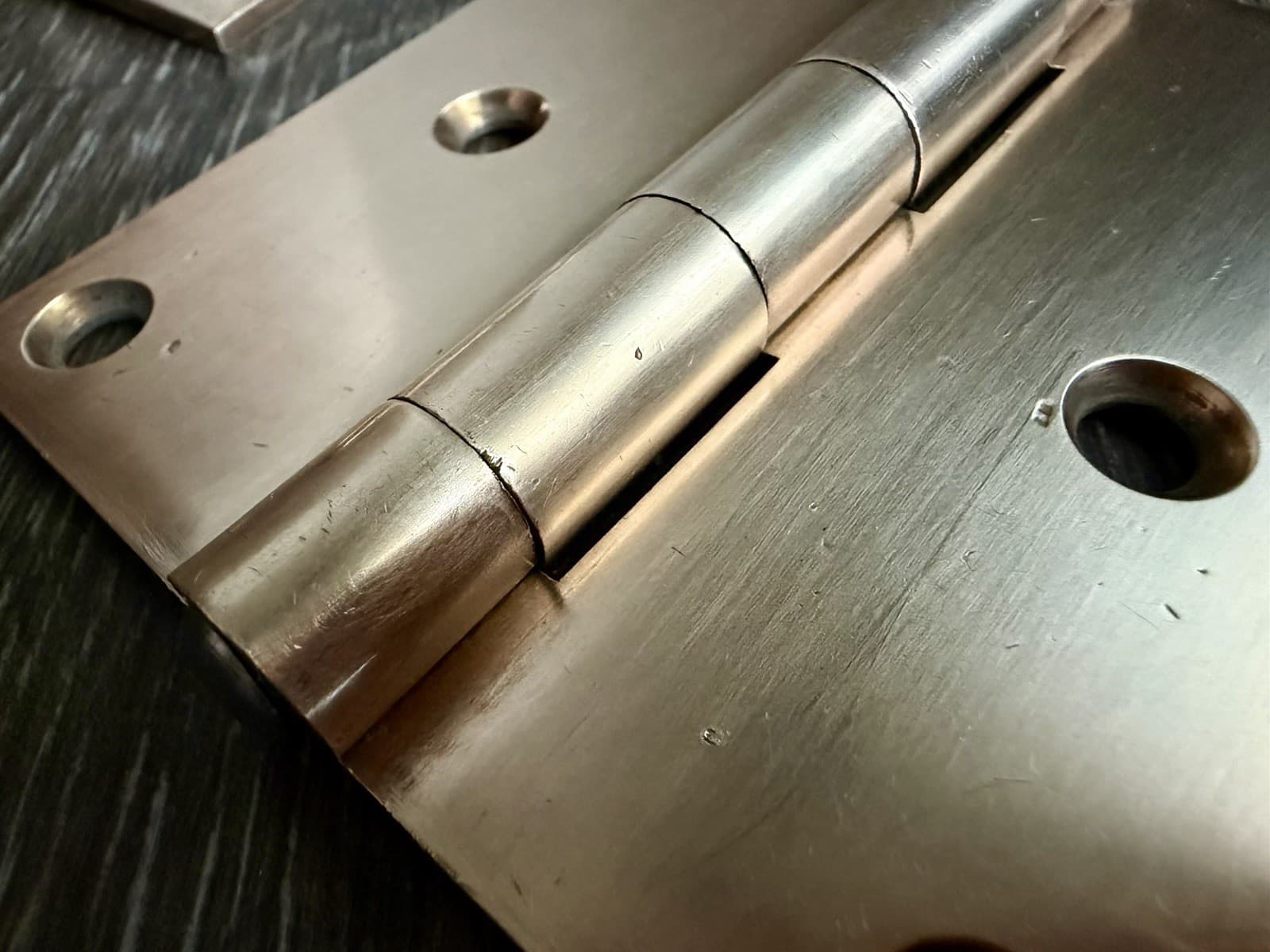 Pair McKinney Solid Brass 3.5” x 3.5” Full Mortise Door Hinges Satin Finish - Thumbnail 4