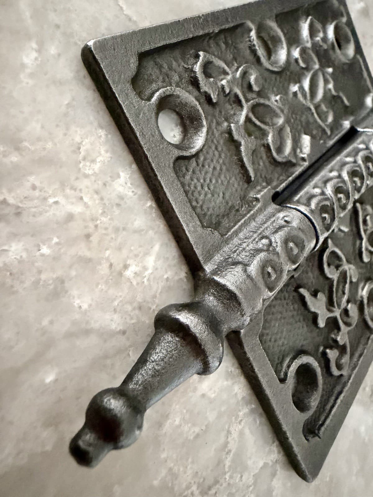 Antique 4” x 4” Cast Iron Eastlake Steeple Tip Door Hinge Victorian Ornate - Thumbnail 2