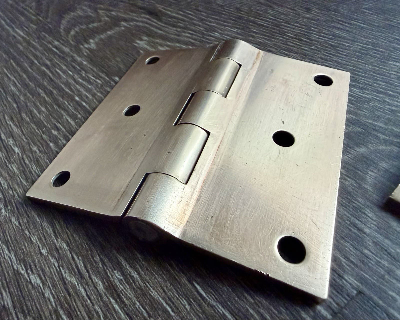 Pair McKinney Solid Brass 3.5” x 3.5” Full Mortise Door Hinges Satin Finish - Thumbnail 6