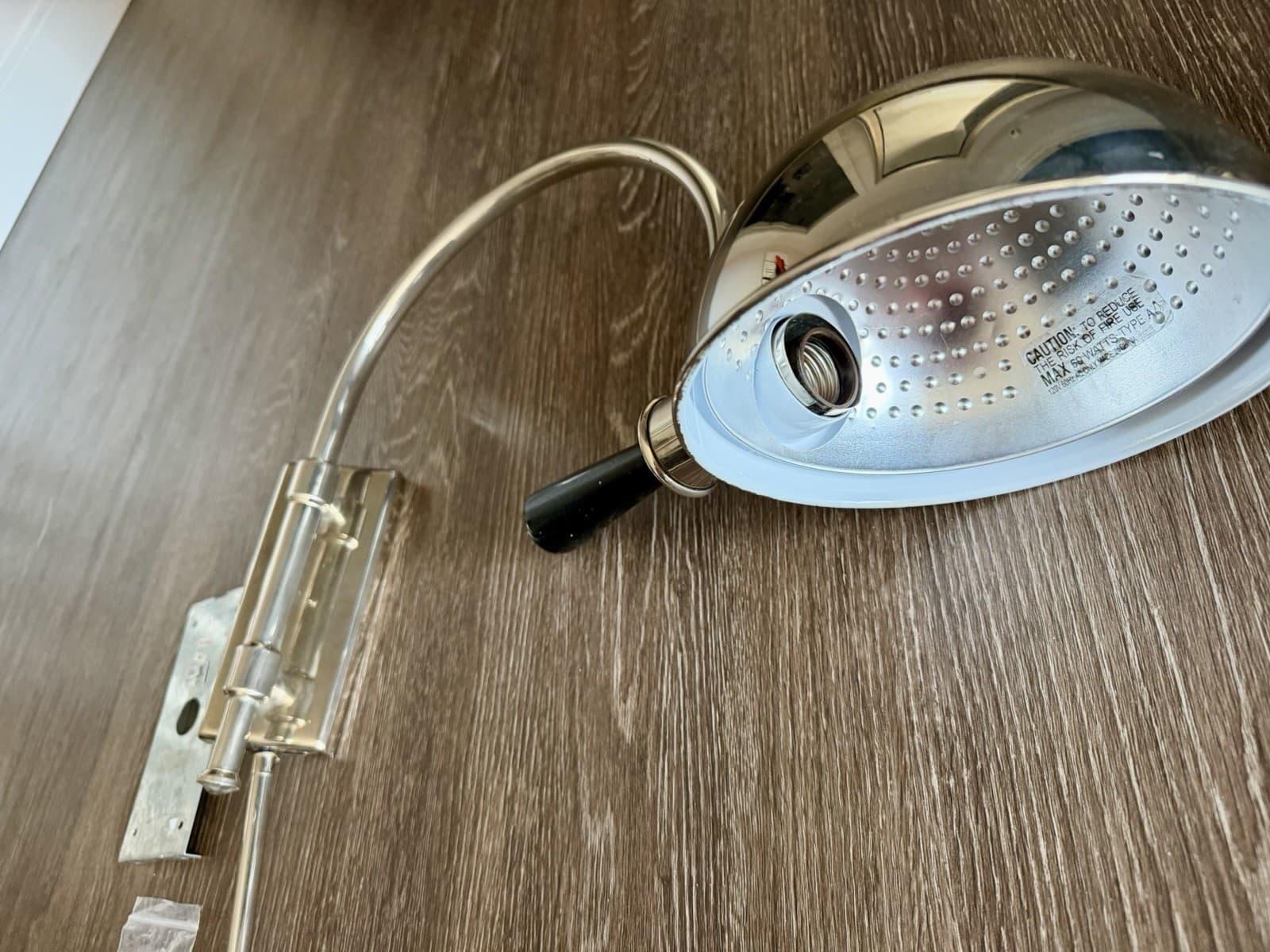 Pair Vintage Chrome Swing Arm Plug In Wall Reading Lamps Adjustable Lights - Thumbnail 13