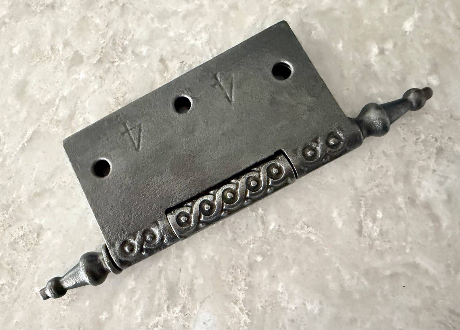 Antique 4” x 4” Cast Iron Eastlake Steeple Tip Door Hinge Victorian Ornate - Thumbnail 11