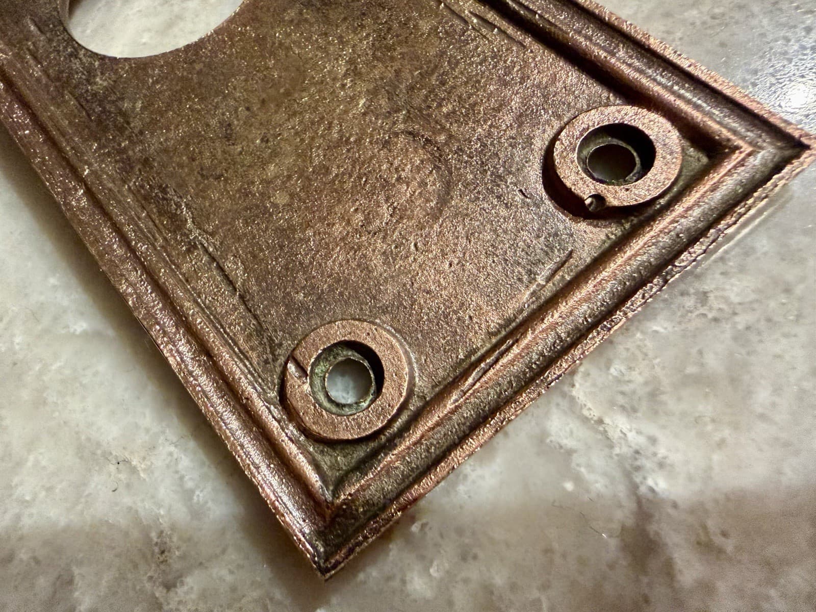 Antique M.W. Co. Solid Brass Door Back Plate Escutcheon Rope Border 9-1/4” - Thumbnail 10