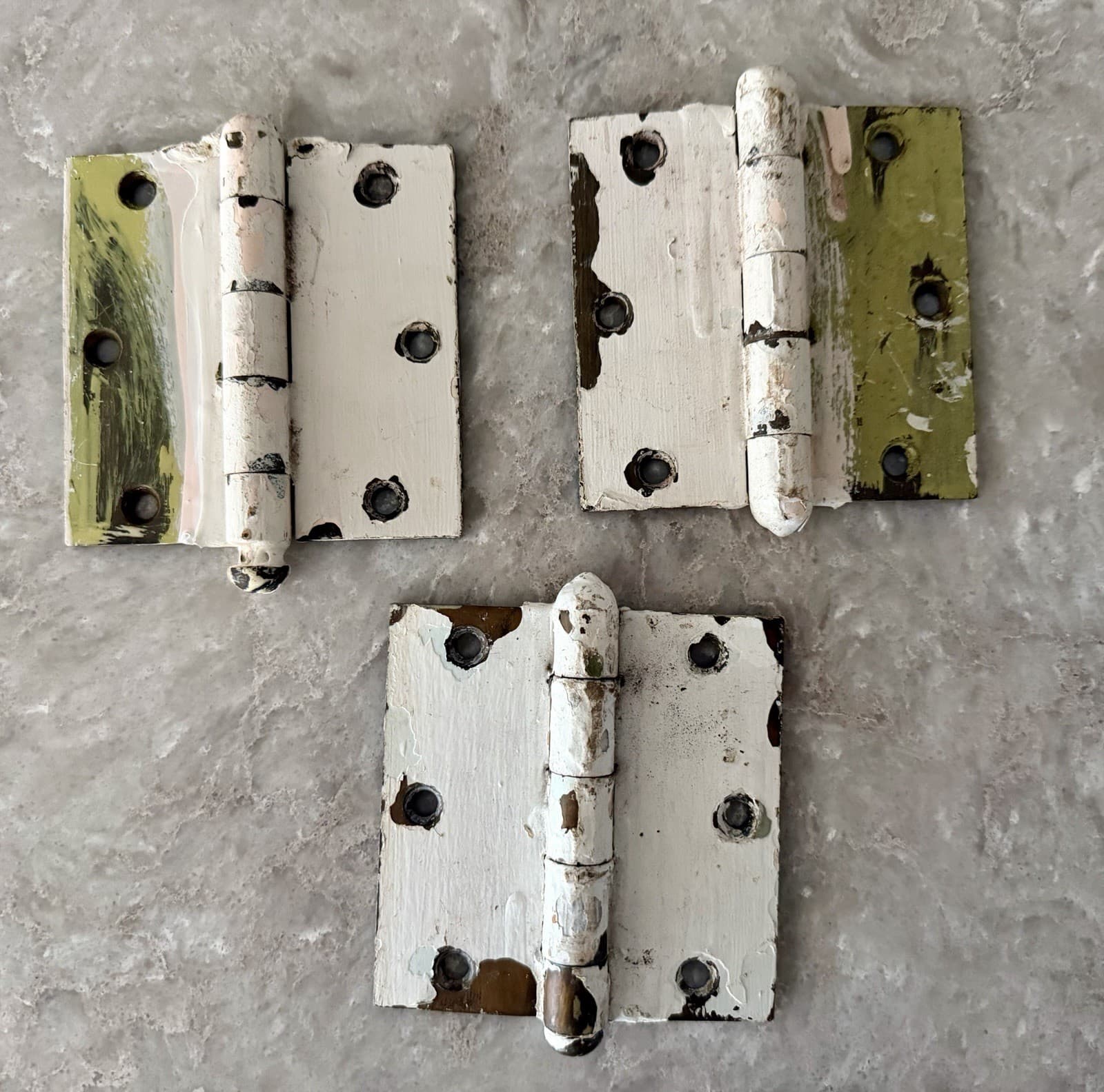 Vintage Stanley SW 3.5” Steel Loose Pin Door Hinges Set of 3 Painted USA