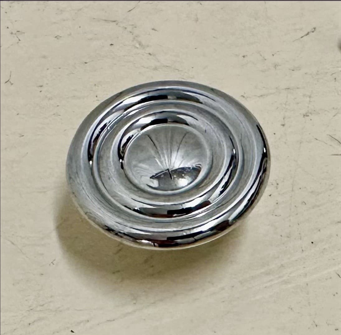 Set of 7 Vintage Chrome Over Brass Cabinet Knobs 1.5” Mid Century Modern - Thumbnail 2