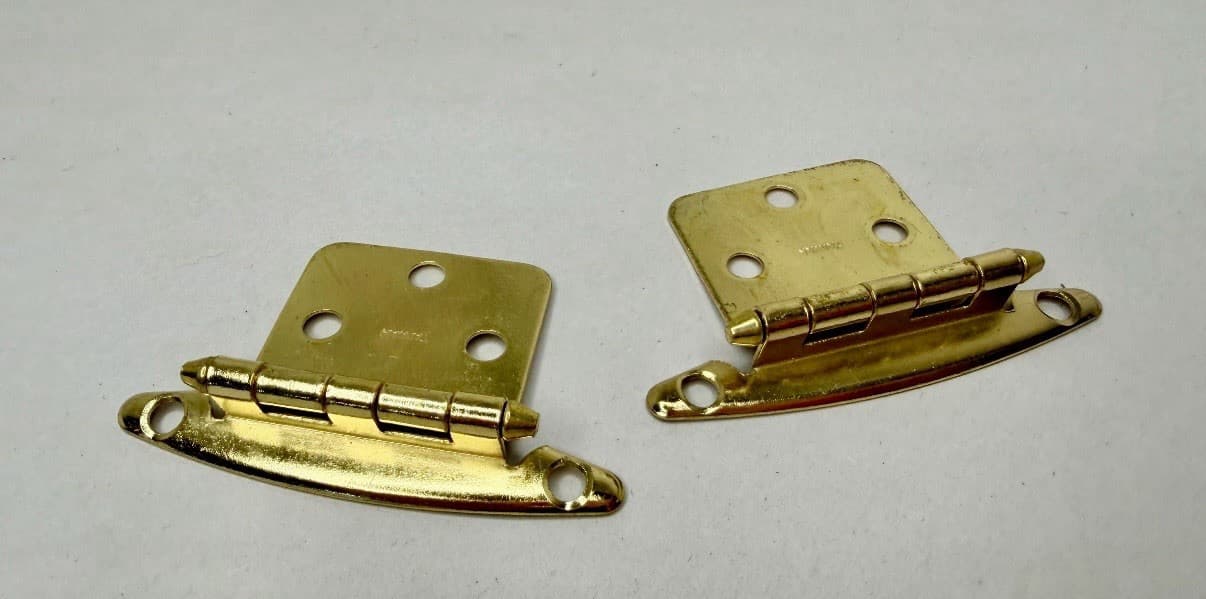 Vintage NOS Belwith P139-3 Cabinet Hinges Set of 12 Pairs Bright Brass Finish - Thumbnail 5