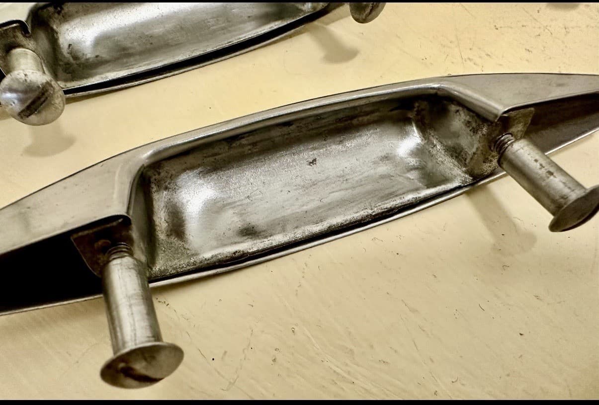 Lot of 5 MCM Chrome Drawer Pulls - Cleaned & Polished - Thumbnail 3