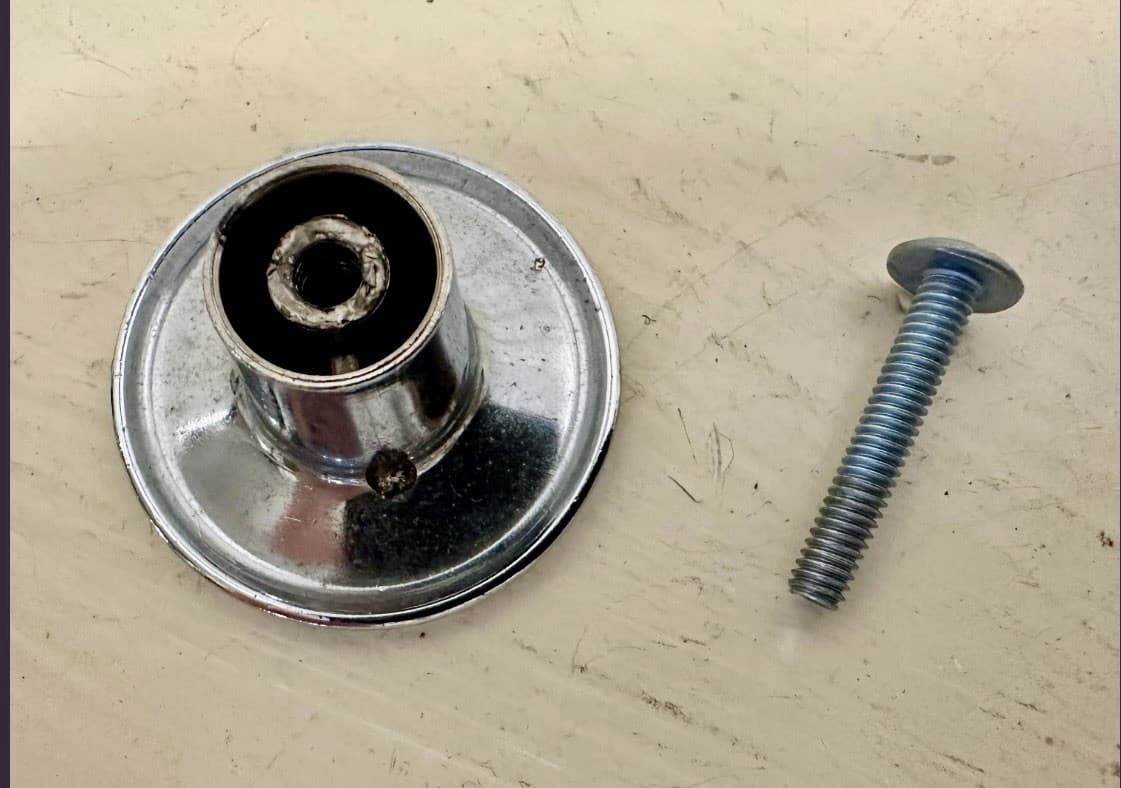 Set of 7 Vintage Chrome Over Brass Cabinet Knobs 1.5” Mid Century Modern - Thumbnail 4